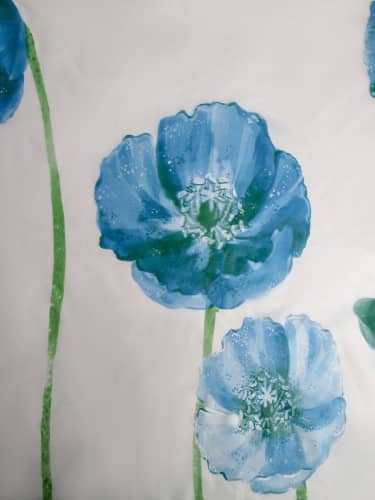 Купить Штора Доляна Синие маки для ванной 180х180 см по низкой цене