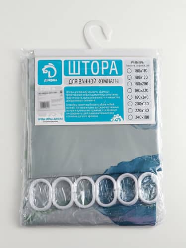 Купить Штора Доляна Синие маки для ванной 180х180 см по низкой цене