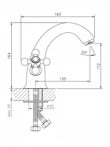 Купить Смеситель Haiba для умывальника сатин по низкой цене