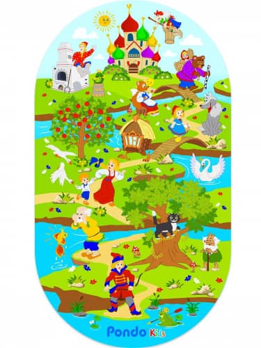 Купить Коврик Pondo Сказки для ванны на присосках детский 69x39 см по низкой цене