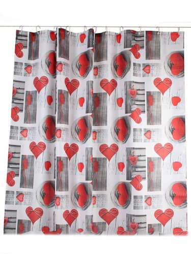 Купить Штора Доляна Сердца для ванной 180x180 см по низкой цене