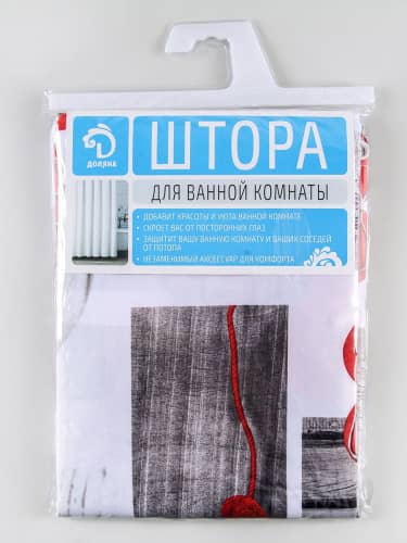 Купить Штора Доляна Сердца для ванной 180x180 см по низкой цене