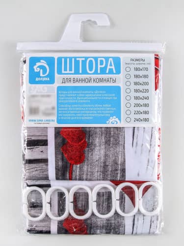 Купить Штора Доляна Сердца для ванной 180x180 см по низкой цене
