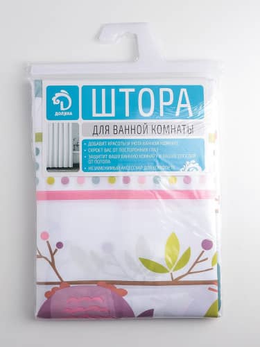 Купить Штора Доляна Совушки для ванной полиэстер 180х180 см по низкой цене