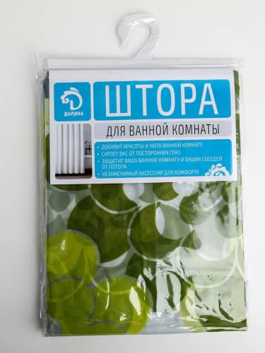 Купить Штора Доляна Зеленые цветы для ванной 180х180 см по низкой цене