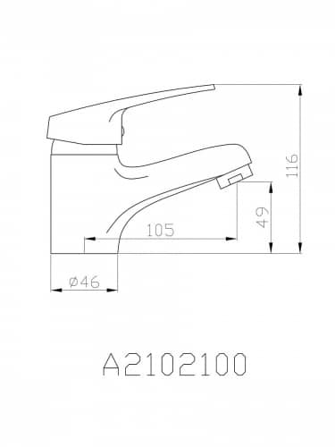 Купить Смеситель Agger Exact A2102100 однозахватный смеситель для раковины, хром по низкой цене