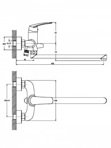 Купить Смеситель Orange Alfi M18-211cr универсальный для ванны хром по низкой цене