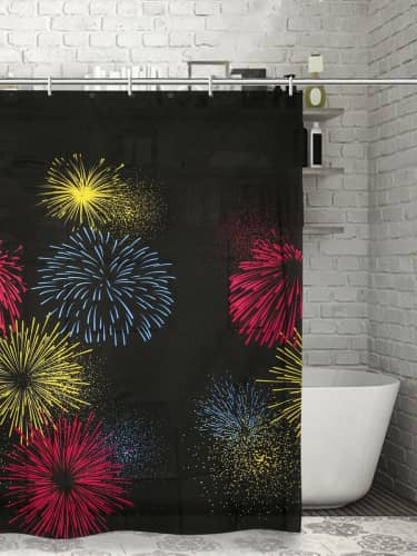 Купить Штора Доляна Фейерверк для ванной 180х180 см по низкой цене