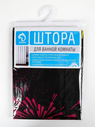 Купить Штора Доляна Фейерверк для ванной 180х180 см по низкой цене