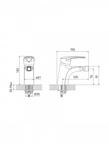 Купить Смеситель Iddis Carlow Plus CRPSB00i04 для биде по низкой цене