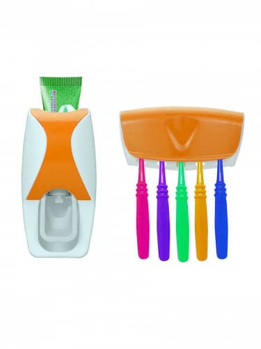 Купить Дозатор Markethot для зубной пасты автоматический + держатель для зубных щёток по низкой цене