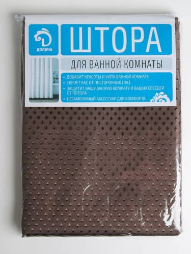 Купить Штора Доляна Шоколад для ванной полиэстер 180x180 см по низкой цене