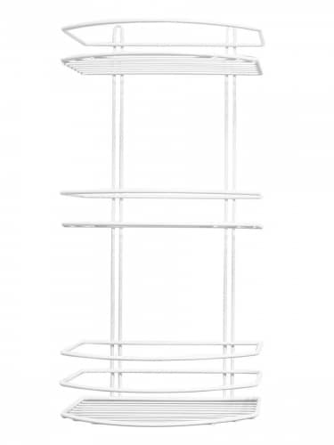 Купить Полка Консулл для ванной комнаты 3 ярусная прямая овал белая 250х150х500 мм по низкой цене