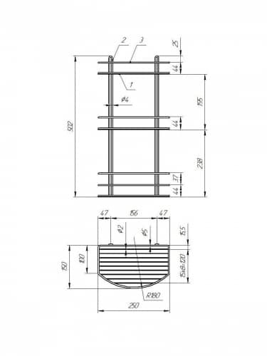 Купить Полка Консулл для ванной комнаты 3 ярусная прямая овал белая 250х150х500 мм по низкой цене