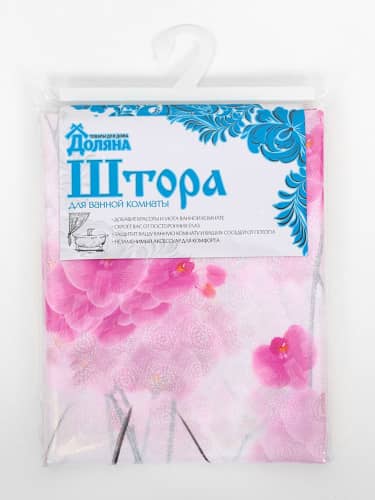 Купить Штора Доляна Орхидея для ванной 180х180 см по низкой цене