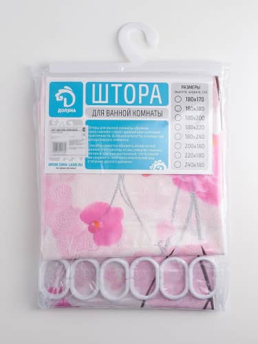 Купить Штора Доляна Орхидея для ванной 180х180 см по низкой цене