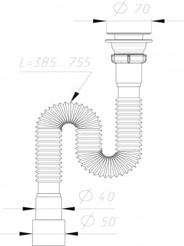 Купить Гофросифон Aquant Standart с нержавеющей решеткой 1 1/2 х40/50 по низкой цене
