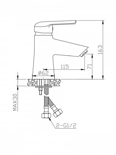 Купить Смеситель Orange Tony M54-021gr для раковины, графит по низкой цене