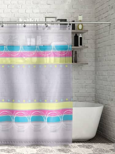 Купить Штора Доляна Абстракция для ванной 180х180 см по низкой цене