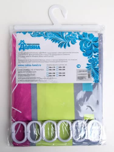 Купить Штора Доляна Абстракция для ванной 180х180 см по низкой цене