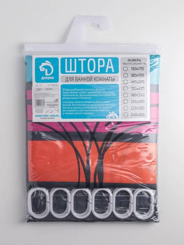 Купить Штора Доляна Абстракция для ванной 180х180 см по низкой цене