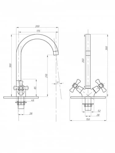 Купить Смеситель Fauzt Люкс FZ202-A07 для мойки на гайке по низкой цене