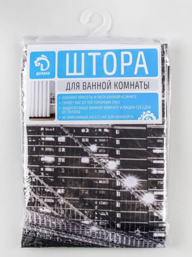 Купить Штора Доляна Манхэттен для ванной 180х180 см по низкой цене