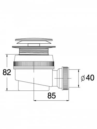 Купить Сифон VIRPlast Элит для душевого поддона с отверстием слива с выпуском Квик-Клак 50 мм по низкой цене