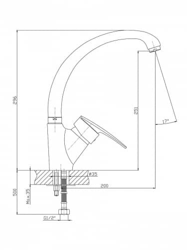 Купить Смеситель Haiba для кухни с высоким изливом, хром по низкой цене
