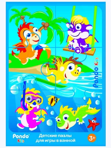 Купить Коврик Pondo Дракоши мини пазл для ванны по низкой цене