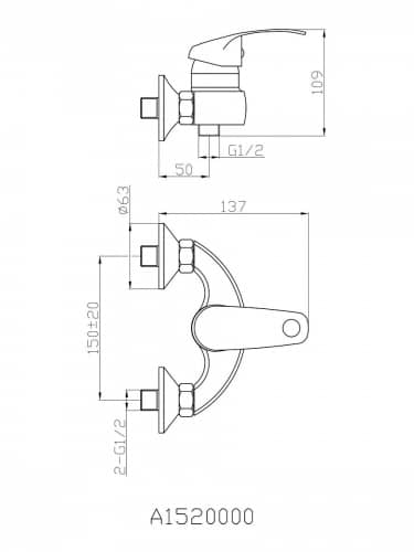 Купить Смеситель Agger Glad A1520000 однозахватный для душа хром по низкой цене