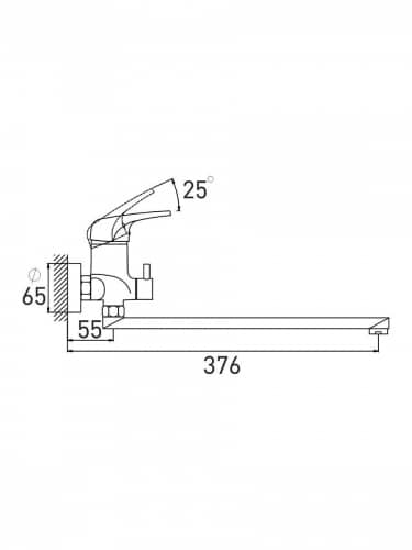 Купить Смеситель Gross Aqua Optima для ванны и душа с длинным изливом по низкой цене