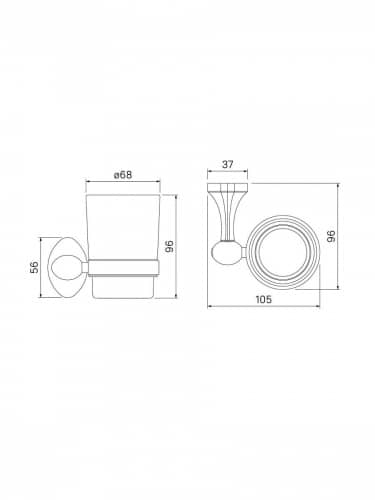 Купить Подстаканник Iddis Male Malssg1i45 одинарный матовое стекло сплав металлов по низкой цене