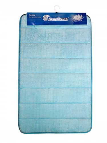 Купить Коврик Аквалиния для ванной комнаты и туалета полоска синий 50х80 см по низкой цене