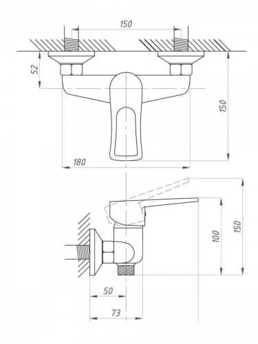 Купить Смеситель Профсан ПСМ-509-КТ/017 с душевой лейкой и шлангом по низкой цене