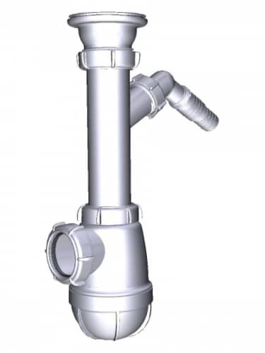 Купить Сифон Aquant Standart для кухни с отводом для стиральной машины 1 1/2 х 40 по низкой цене