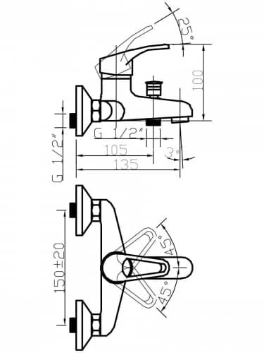 Купить Смеситель Argo Young 35-05 для ванны по низкой цене
