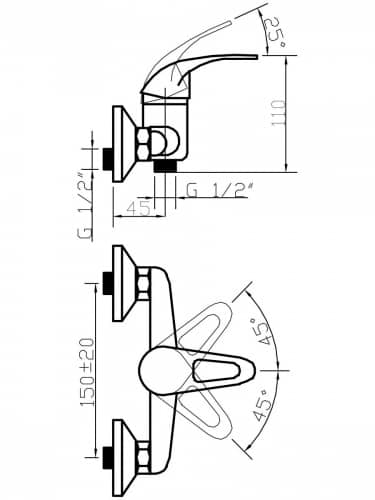 Купить Смеситель Argo Open 35-06 для душа по низкой цене