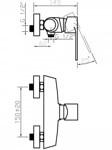 Купить Смеситель Argo 40-06P Beta для душа по низкой цене