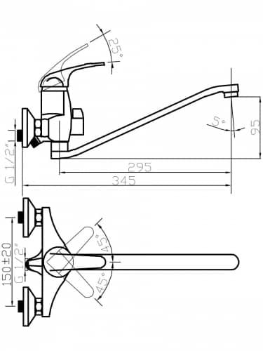 Купить Смеситель Argo 40-S35/K Echo для ванны и умывальника по низкой цене