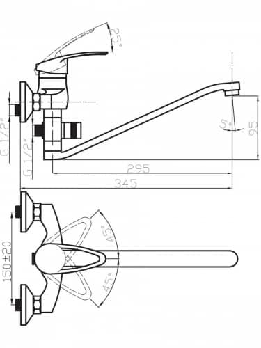 Купить Смеситель Argo 40-S35L D Olio для ванны и умывальника по низкой цене