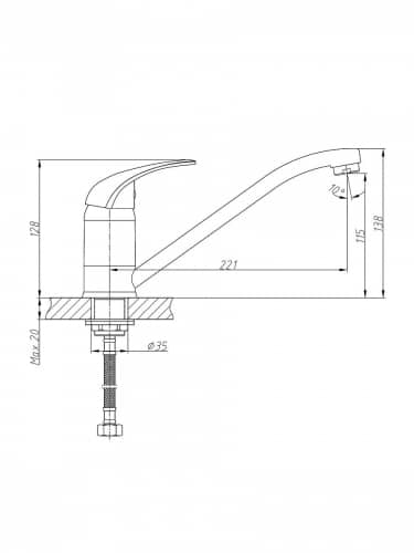 Купить Смеситель Haiba для кухни с длинным изливом, хром по низкой цене