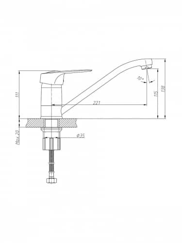Купить Смеситель Haiba для кухни с длинным изливом, хром по низкой цене