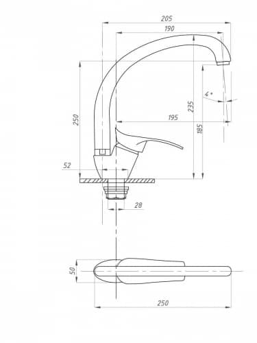 Купить Смеситель Fauzt FZs863-B115 ручка на гайке по низкой цене