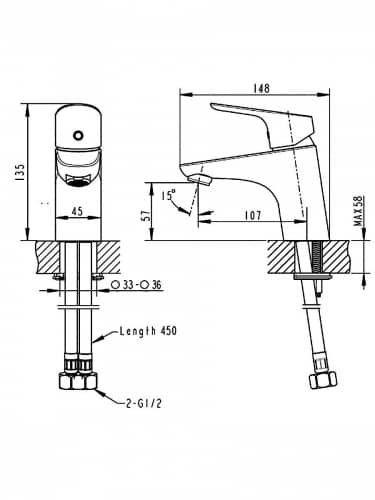 Купить Смеситель Bravat Bravat Drop F14898C-1 для раковины по низкой цене
