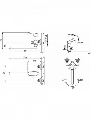 Купить Смеситель Bravat Bravat Pure F6105161C-01A универсальный по низкой цене