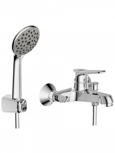 Купить Смеситель Bravat Eco F6111147C-B для ванны с коротким изливом с аксессуарами по низкой цене