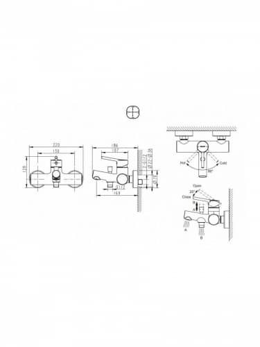 Купить Смеситель Bravat Palace F6172217CP-01-RUS для ванны короткий излив по низкой цене
