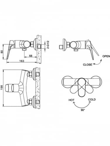 Купить Смеситель Bravat Eler F9191238CP-01 для душа по низкой цене