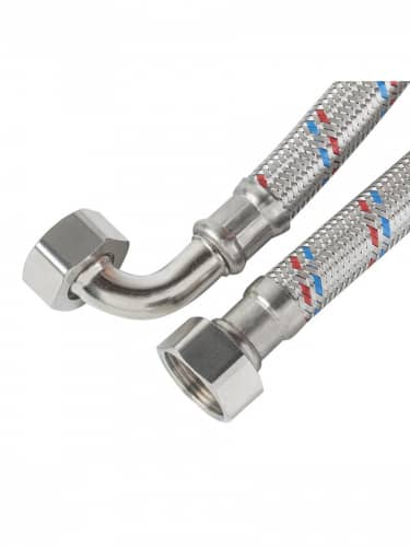 Купить Подводка No Name гибкая угловая для воды с оплеткой из нержавеющей стали 3/4 х 300 см по низкой цене